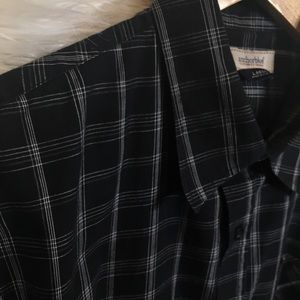 Men’s Anchor Blue Plaid Button down S/S shirt Sz L